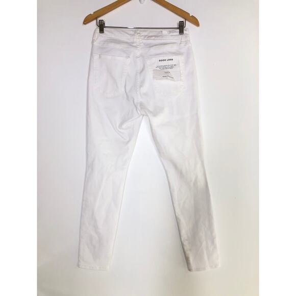 Good American Good Legs Skinny Jeans Mid Rise White Wash Denim NWT Size 10 - Picture 8 of 14